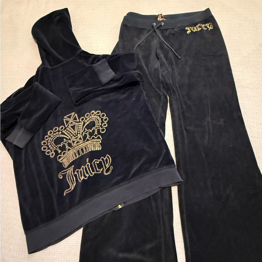 Y2K Juicy Couture Velour Hoodie and Pants Set